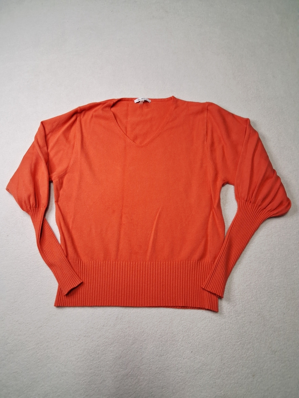 Vila Milano Classic V-Neck Lightweight Orange Sweater